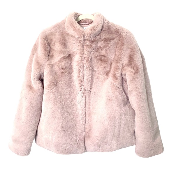 NEW Magaschoni Lilac Light Pink Super Soft Faux Fur Teddy Short Jacket Coat M - Picture 3 of 9